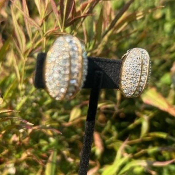 S.A.L SWAROVSKI Clear Crystal Gold EARRINGS - Picture 4 of 11